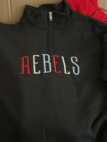 Rebels Embroidered 1/4 Zip Pullover