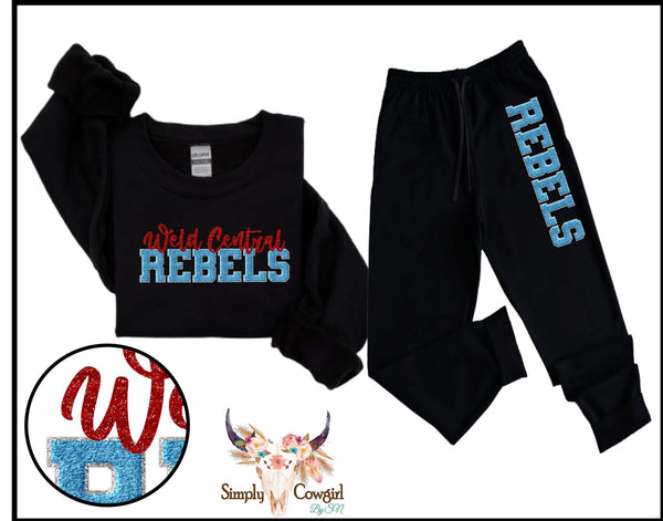 🩵EXCLUSIVE❤️ Weld Central Rebels Faux Glitter/Chenille Patch Design