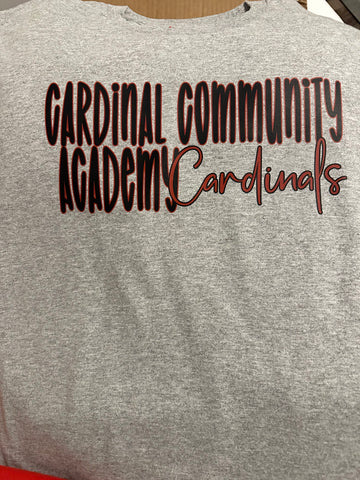 Cardinal Community Academy Cardinals (Blk w/thin red outline) - Adult