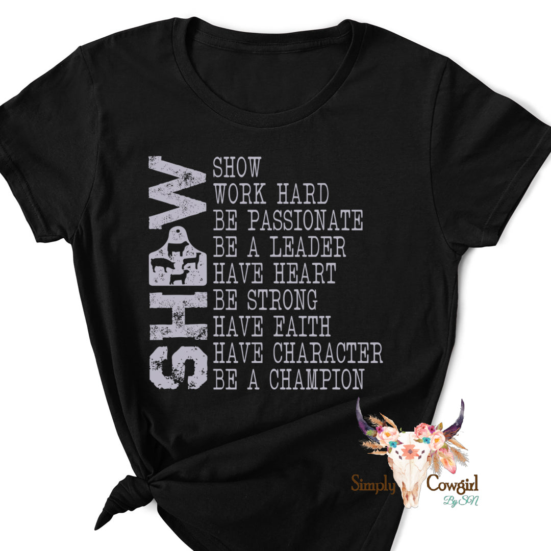 SHOW with Ear Tag (print is dark grey)